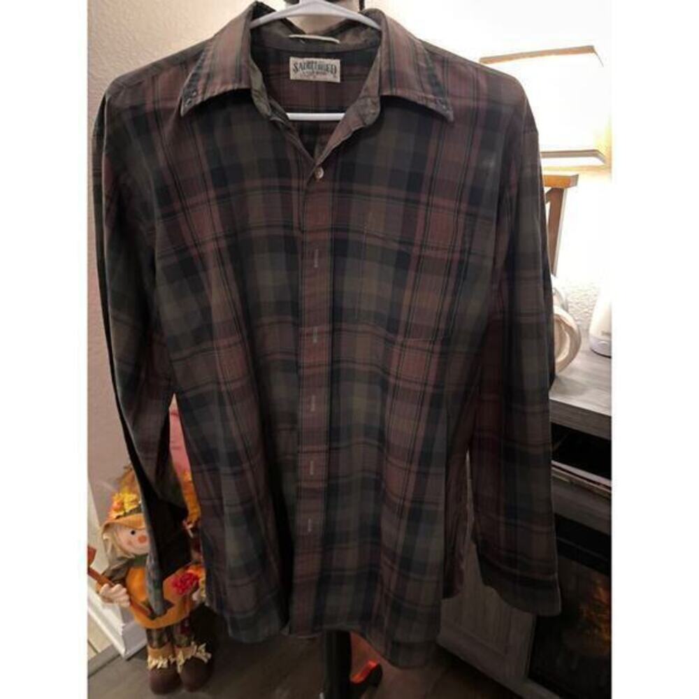 Saddlebred long sleeve‎ men’s shirt XL plaid